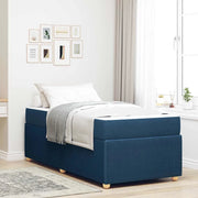 Struttura del letto con materasso Blu 80 x 200 cm Tessuto