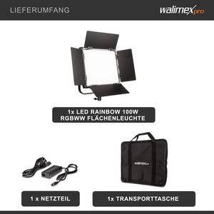 Rainbow Pannello LED fotografia 100W - Luce fotografica da studio con cambio colore RGBWW, illuminazione controllo tramite app, luce video bicolore