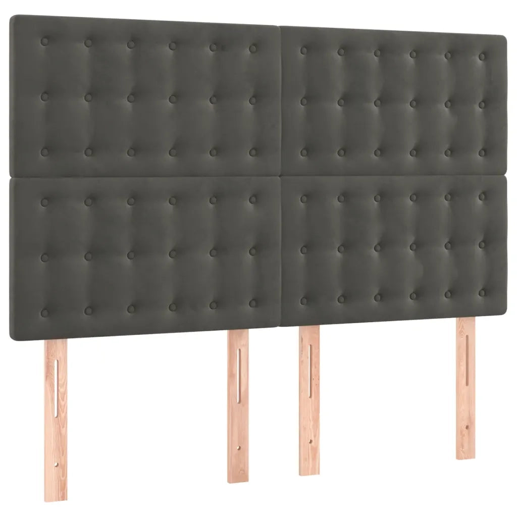 Letto a Molle con Materasso e LED Grigio Scuro 140x190 cm 3136360