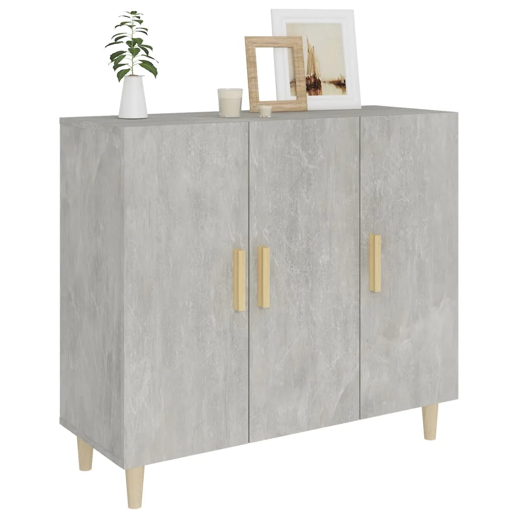 Credenza-Buffet-Armadio da cucina Grigio Cemento 90x34x80 cm in Legno Multistrato 765572