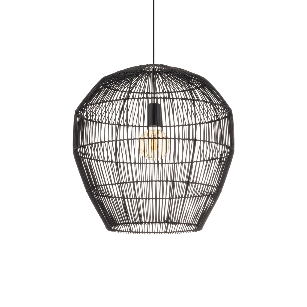Lampada sospensione bambù nera E27 25W Haiti Nowodvorski