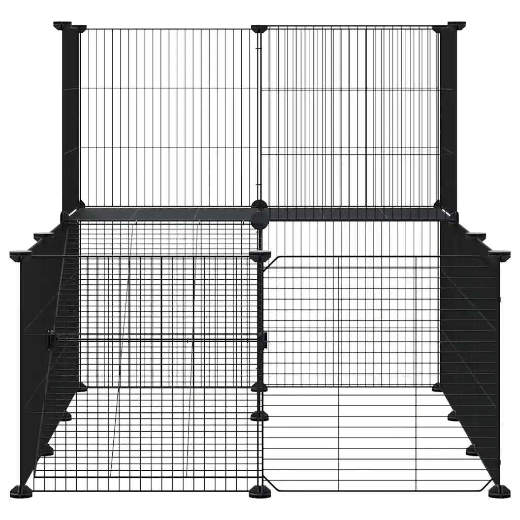 Gabbia per Animali 20 Pannelli con Porta Nera 35x35 cm Acciaio 3114061