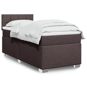 vidaXL Giroletto a Molle con Materasso Marrone Scuro 90x200 cm Tessuto