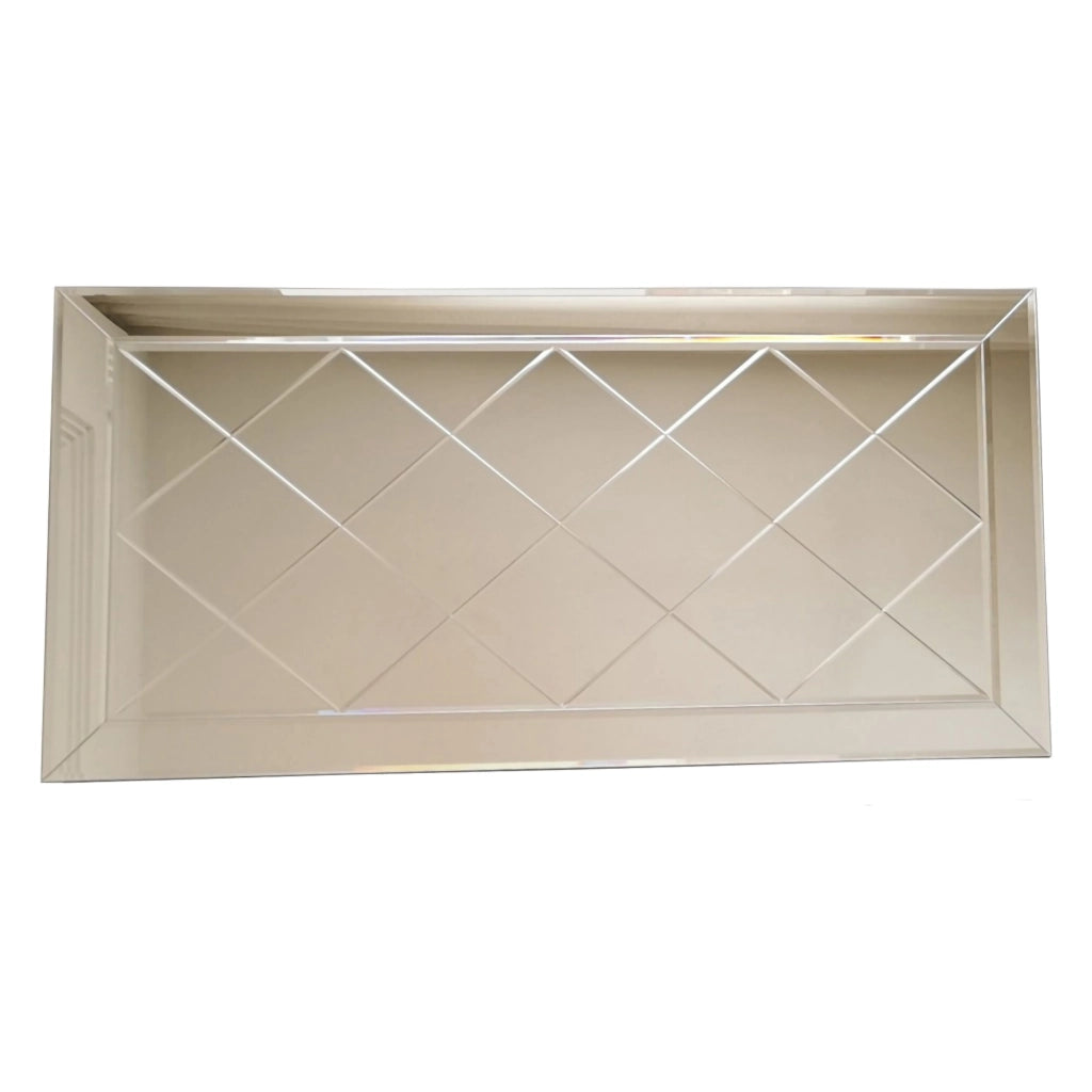 Rosazza, Specchio Dettagli Geometrici, 130x65h cm Argento