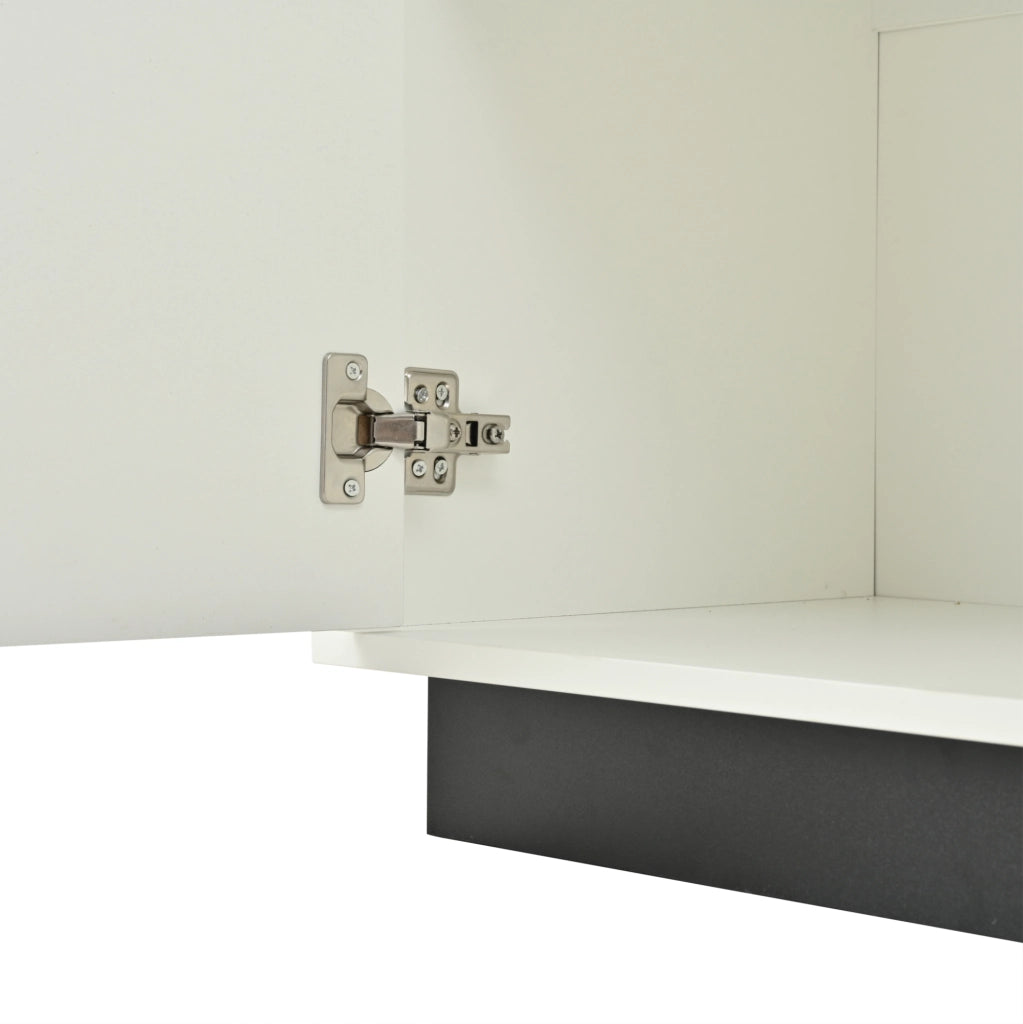 Sideboard soggiorno 160 cm bianco e nero con 4 ante