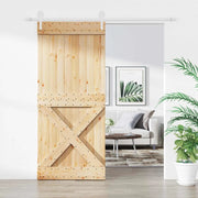 Porta scorrevole Naturale e Bianco 90 x 210 cm
