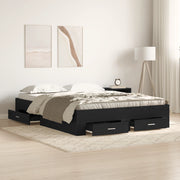 Struttura letto con cassetti Rovere nero Legno ingegnerizzato