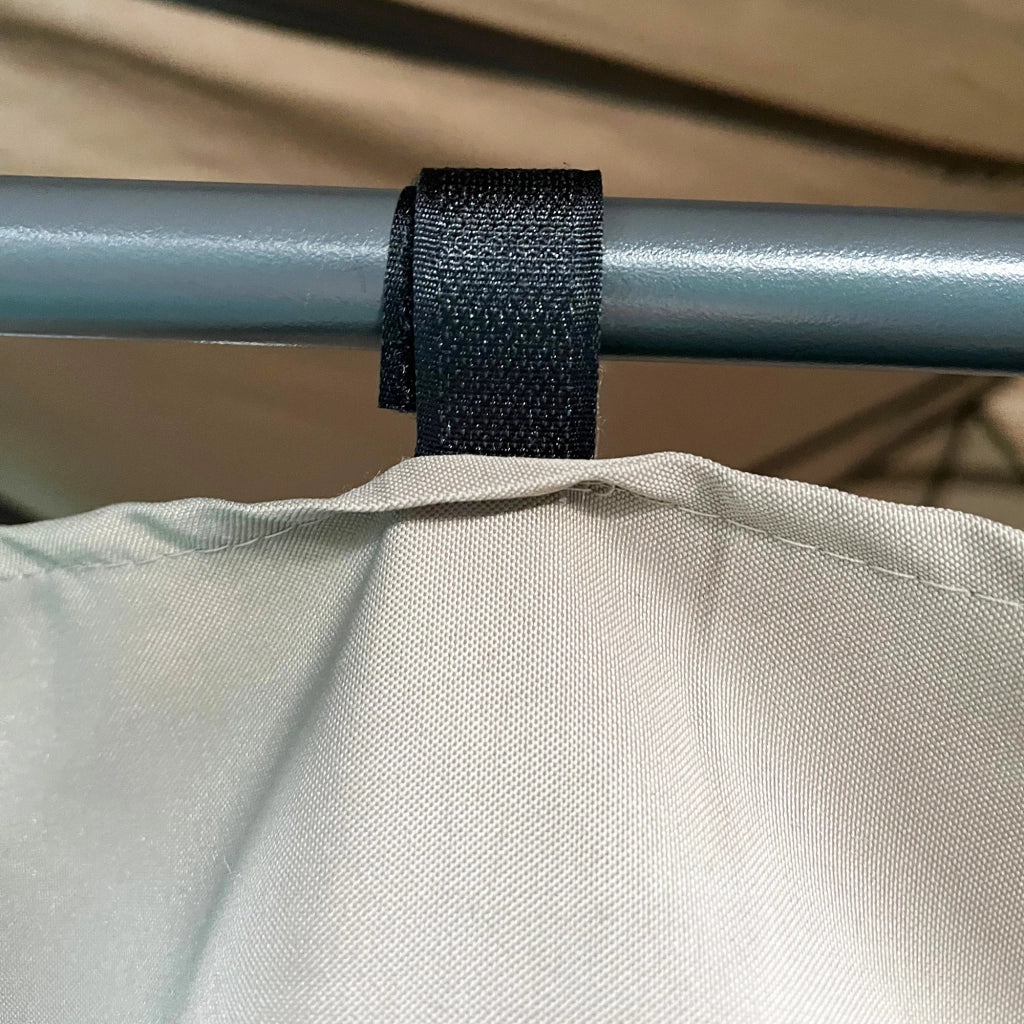 Gazebo da Giardino 4x3m ¨C Minimal ¨C Struttura in Metallo, Telo in Poliestere Beige con 6 Tende Rimovibili