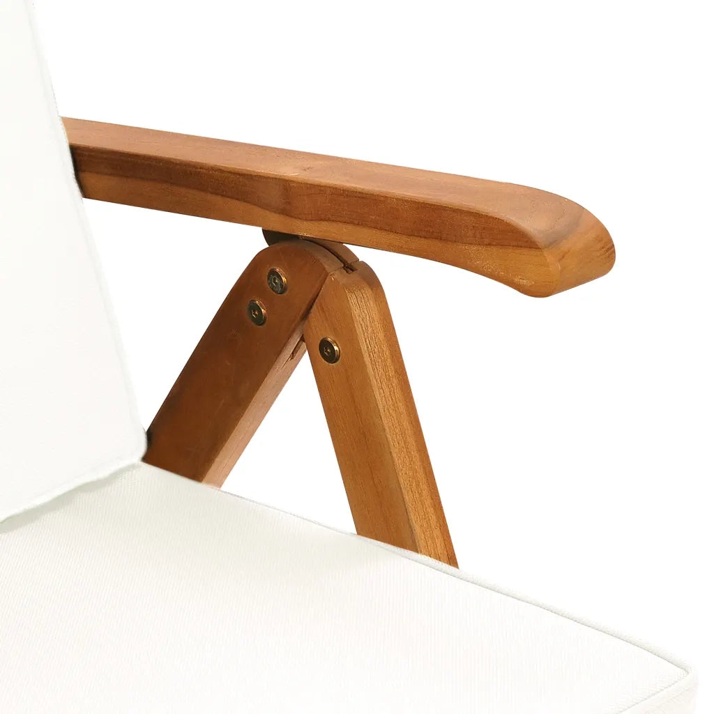 Set da Pranzo da Giardino 5 pz con Cuscini in Legno di Teak cod mxl 40794