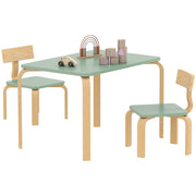 Tavolo bambini con 2 sedie ¨C zephmum ¨C legno, 78x53x53cm, verde