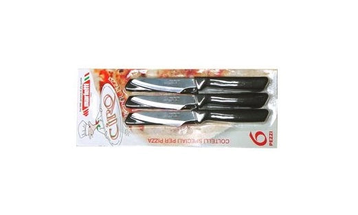 Set 6 Coltelli da Tavola Pizza Ciro Manico Nero Marietti