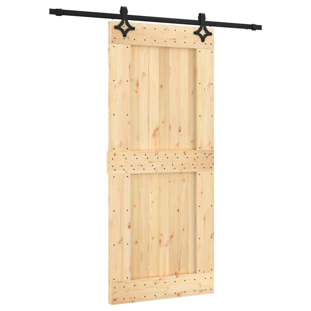 Porta scorrevole Naturale e Nero 90 x 210 cm