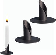 Set di candelabri in vetro per candele di comunione - 22 cm - Oreficeria nera - Candelabri da tavola e da sala da pranzo - Decorazione per matrimoni - Atmosfera di candela per cena.