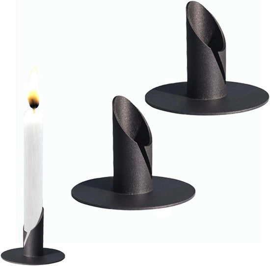 Set di candelabri in vetro per candele di comunione - 22 cm - Oreficeria nera - Candelabri da tavola e da sala da pranzo - Decorazione per matrimoni - Atmosfera di candela per cena.