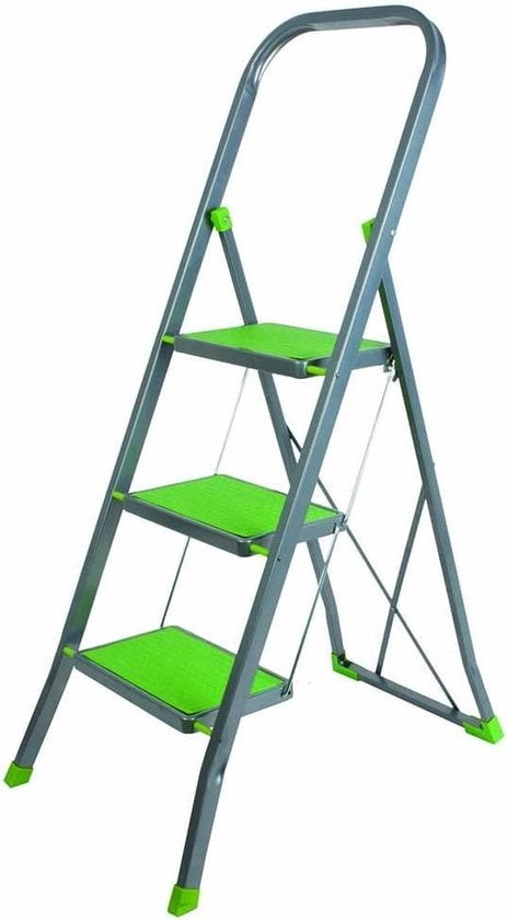 Opstapladder per uso domestico con supporto - Colour Step L423HV - 3 gradini - verde