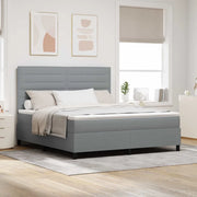 Letto a molle con materasso Grigio chiaro 180 x 200 cm Tessuto 3342809