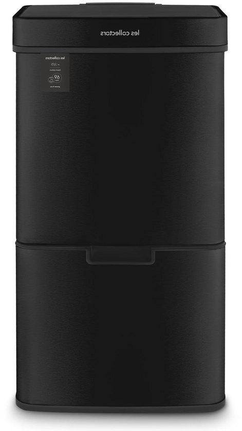 Aria automatica con sensore nero capienza 69 l 3 celle (47 + 11 + 11 l) apertura automatica superiore sistema di rilevamento infrarosso chiusura silenziosa design