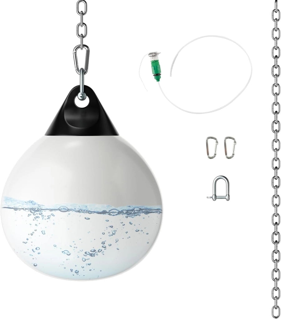 Sacco da boxe per boxe, sacco da allenamento, con tubo dell'acqua, catena in metallo e moschettone, per adulti e ragazzi