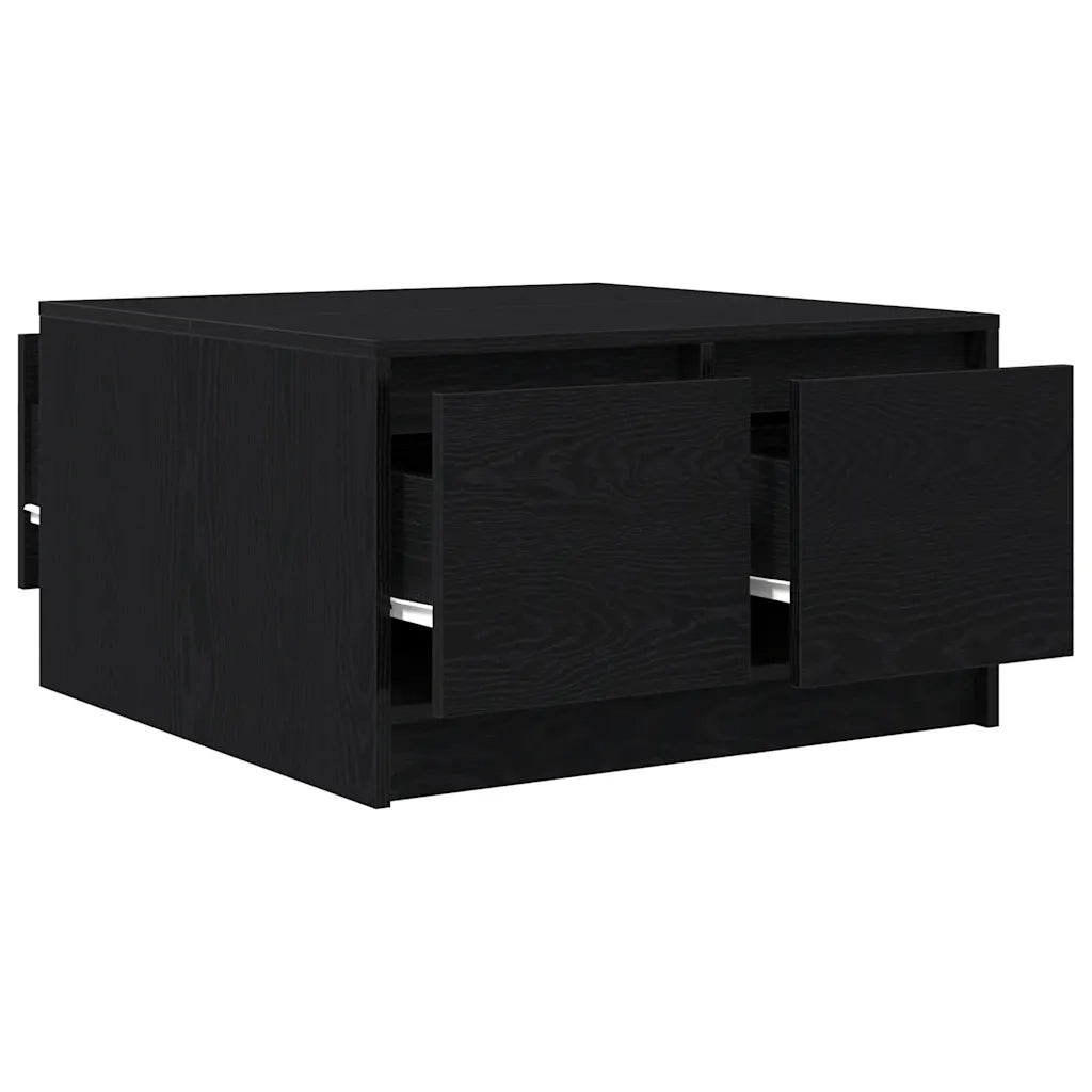vidaXL Tavolino da Salotto con Cassetti Rovere Nero 70,5x70x40 cm