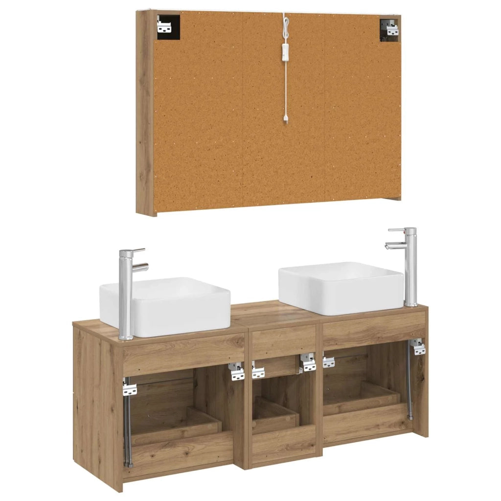 Set di mobili per il bagno 4 pcs Rovere Artigianale 3406790