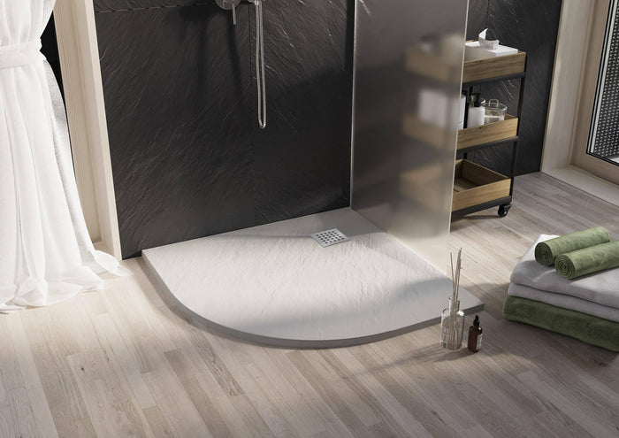 Piatto Doccia Semicircolare 90x90 cm in Acrilico Fosterberg Azalea 4 Bianco