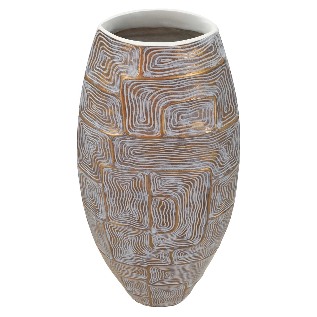 Bamorasi, Vaso Disegni con Linee Geometriche, oro