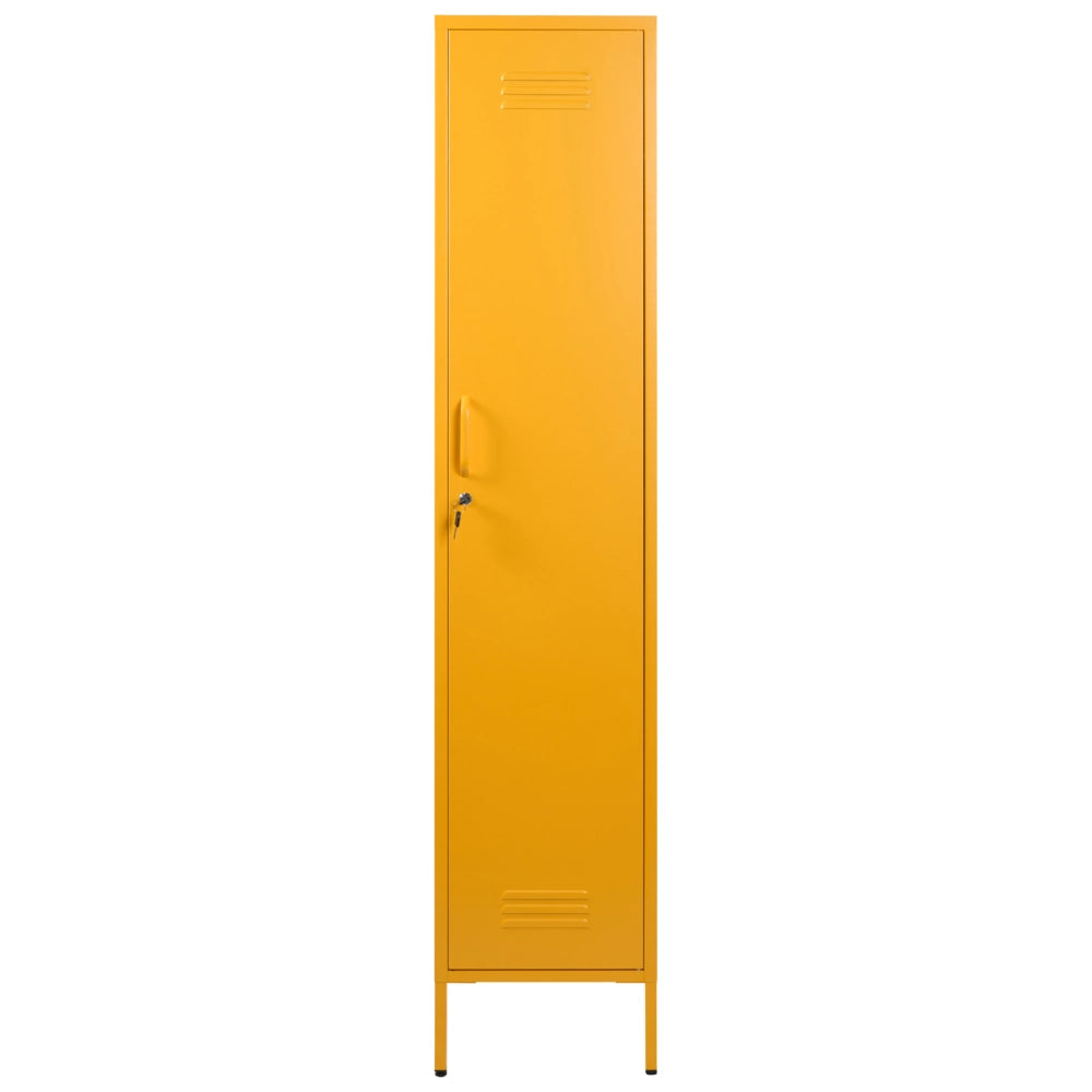 Armadietto mobile contenitore Armadietto In Metallo Giallo Con 5 Ripiani E Binario Moderno Home Office