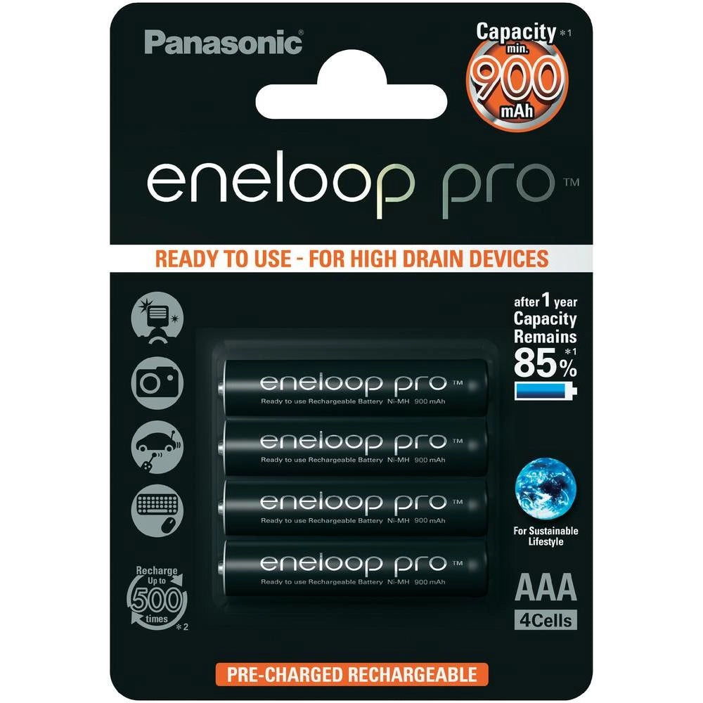 BATTERIA ricaricabile ministilo Panasonic ENELOOP PRO NIMH 930 mAh 4pz