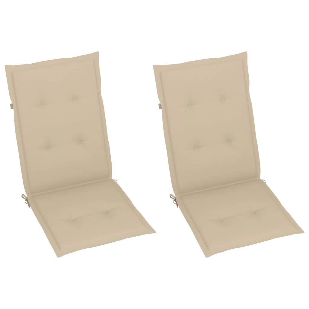 Sedie da Giardino Reclinabili 2 pz con Cuscini Massello Acacia cod mxl 9209