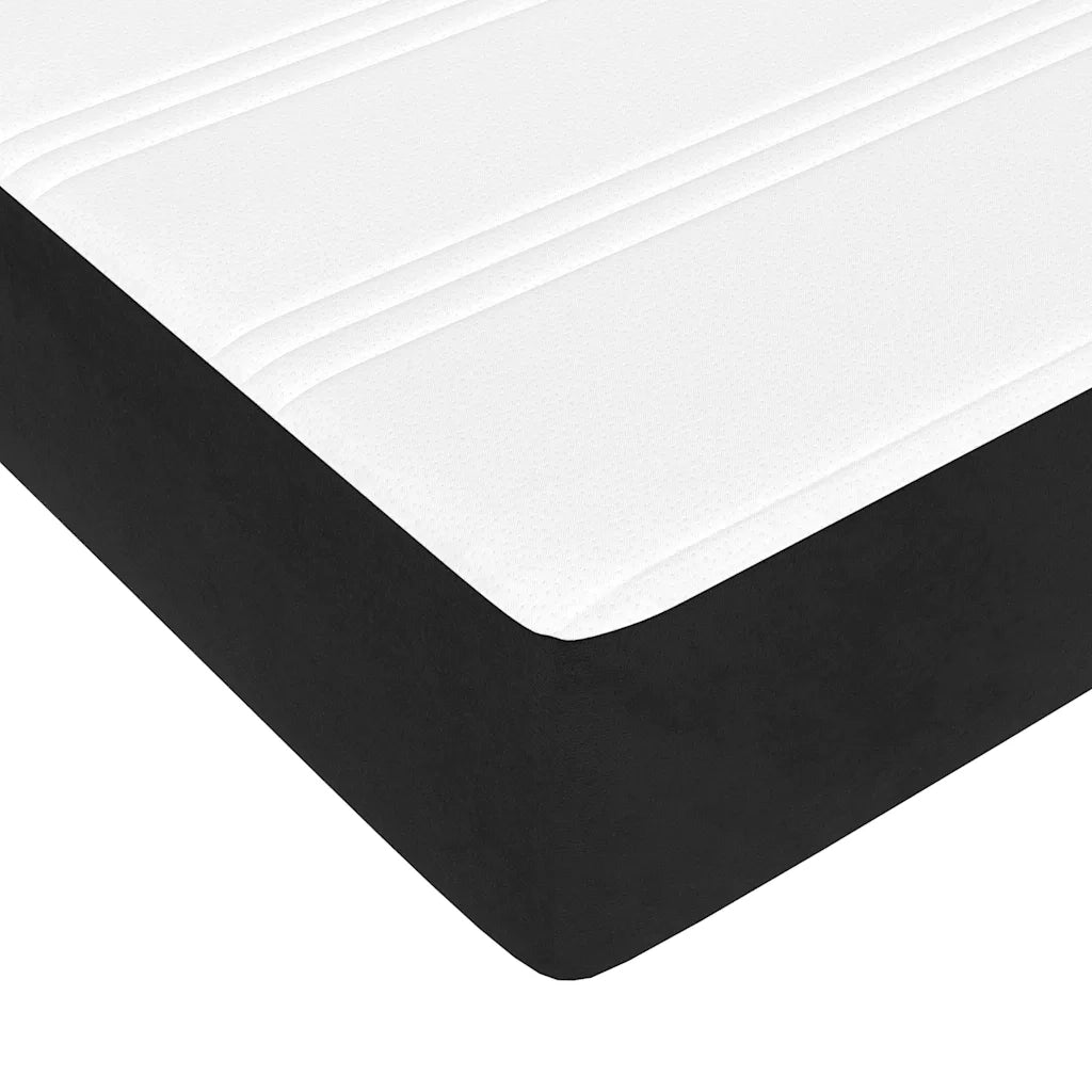 Materasso a Molle Insacchettate-Materasso per letto Nero 160x210x20 cm in Velluto