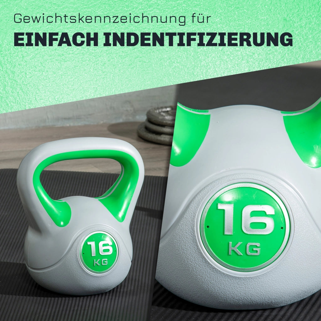Kettlebell ¨C zephmum ¨C Verde, 16 kg, 27x17x31 cm
