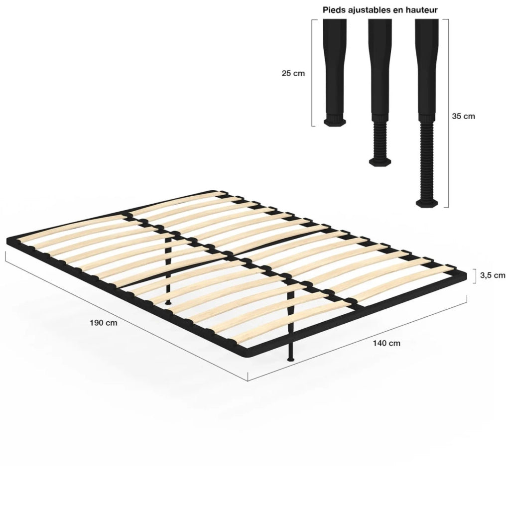 IDMarket - Rete a doghe fisse in metallo 140 x 190 cm