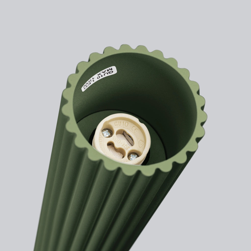 Spot soffitto moderno verde oliva, tubo 60 cm GU10
