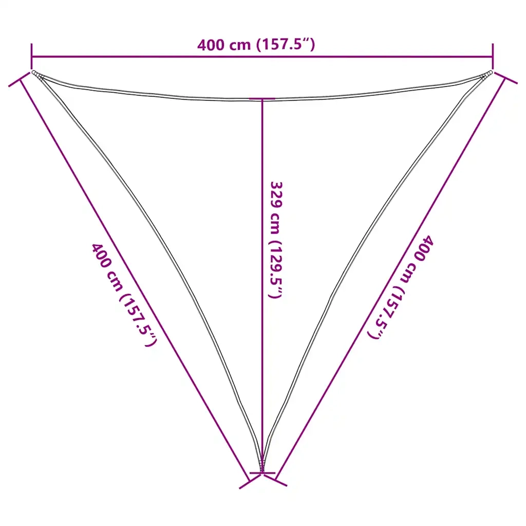 Vela Parasole 160 g/mÂ² Triangolare Giallo 4x4x4 m in HDPE