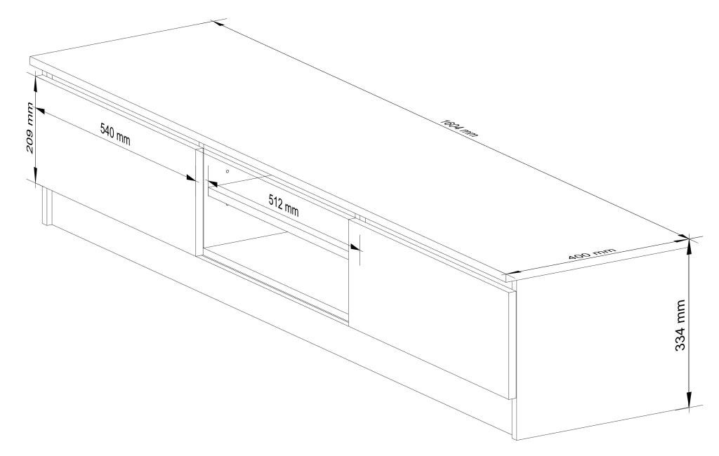 Mobile TV AKORD Bianco 160 cm 2 ante 160x40x33 cm
