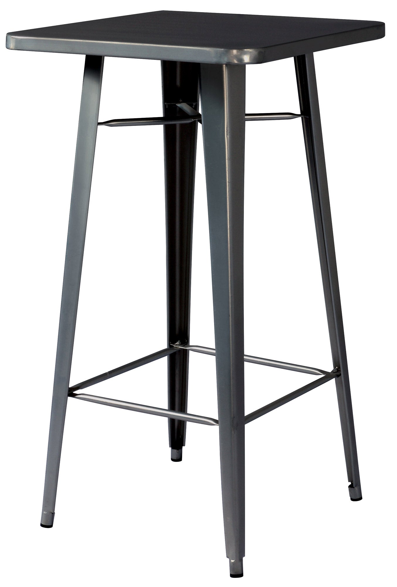 Tavolino Quadrato Alto da Giardino 60x60x108 cm in Lamiera Piombo