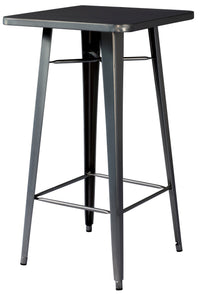 Tavolino Quadrato Alto da Giardino 60x60x108 cm in Lamiera Piombo