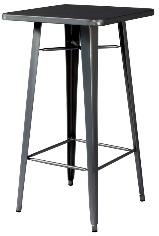 Tavolino Quadrato Alto da Giardino 60x60x108 cm in Lamiera Piombo