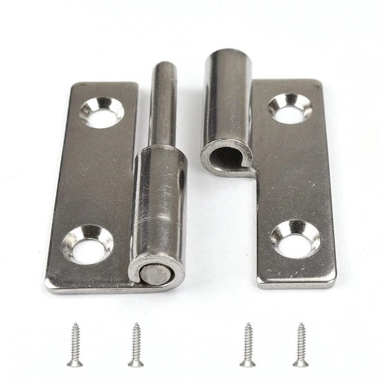 Serrature a Slitta in Acciaio Lungo - Set da 4 - Inox