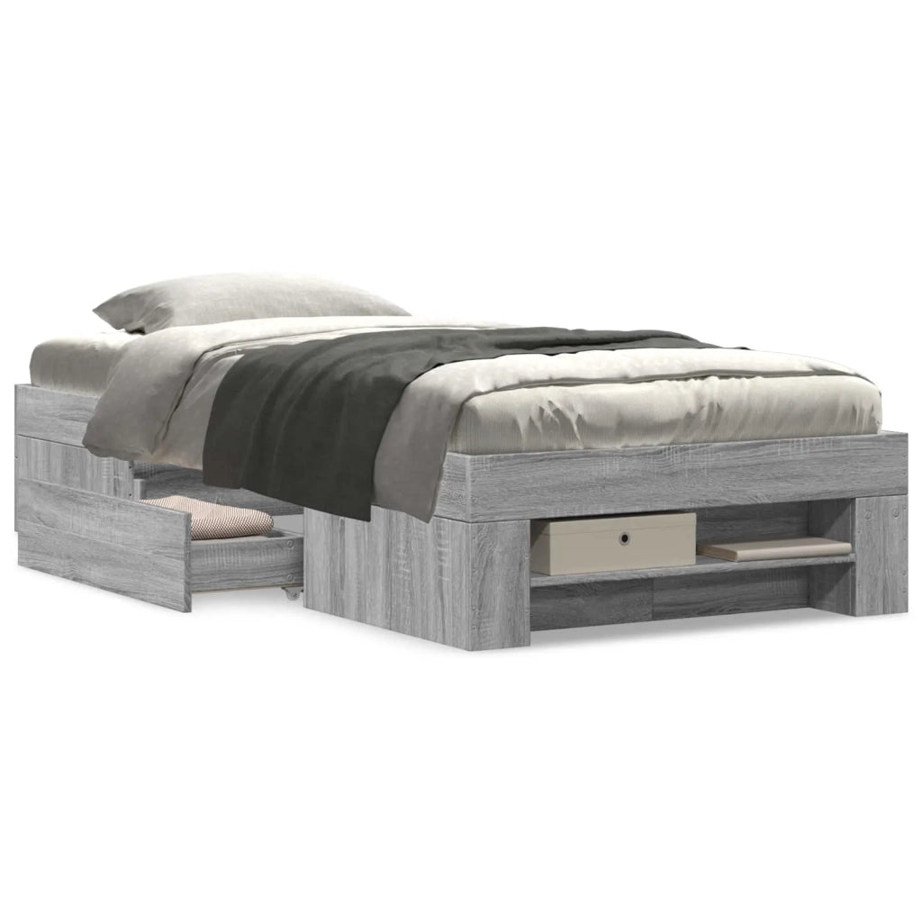 Telaio del letto con storage Sonoma grigio 80 x 200 cm 3429689