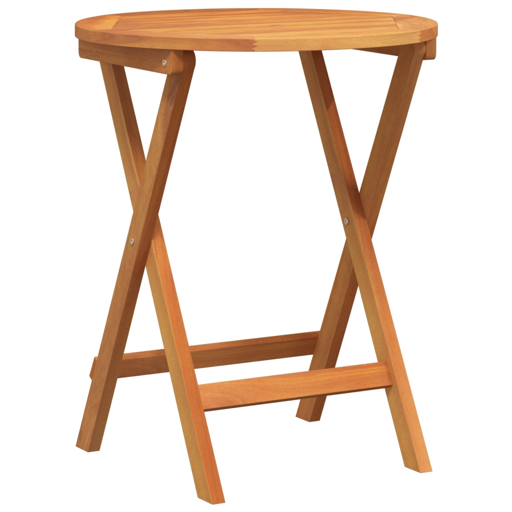 Tavolo da Giardino Pieghevole Rotondo Ã˜60x72 cm Legno Massello di Acacia