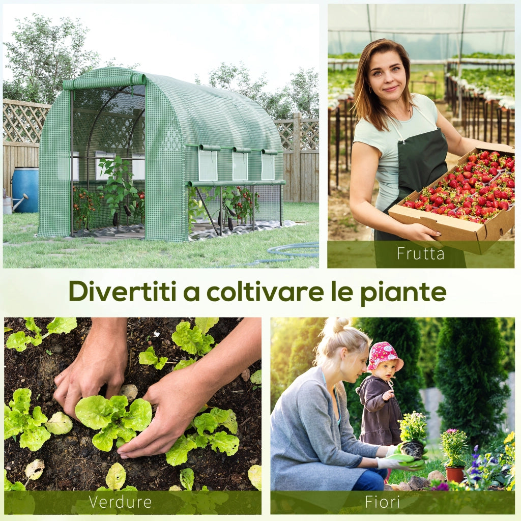 Serra da Giardino ¨C zephmum ¨C Acciaio e Copertura PE, Verde, 3x2x2m