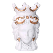 Portavaso resina busto regina bianco cm 14x14,5h26