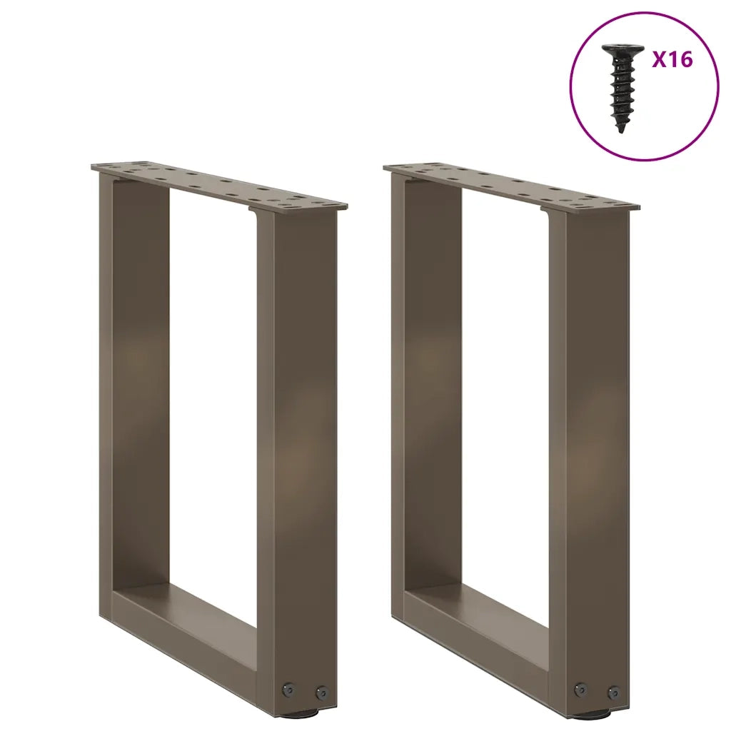 Gambe per Tavolino da Caffè a Forma di U 2 pz Acciaio Naturale 28x(42-43) cm Acciaio 4013151