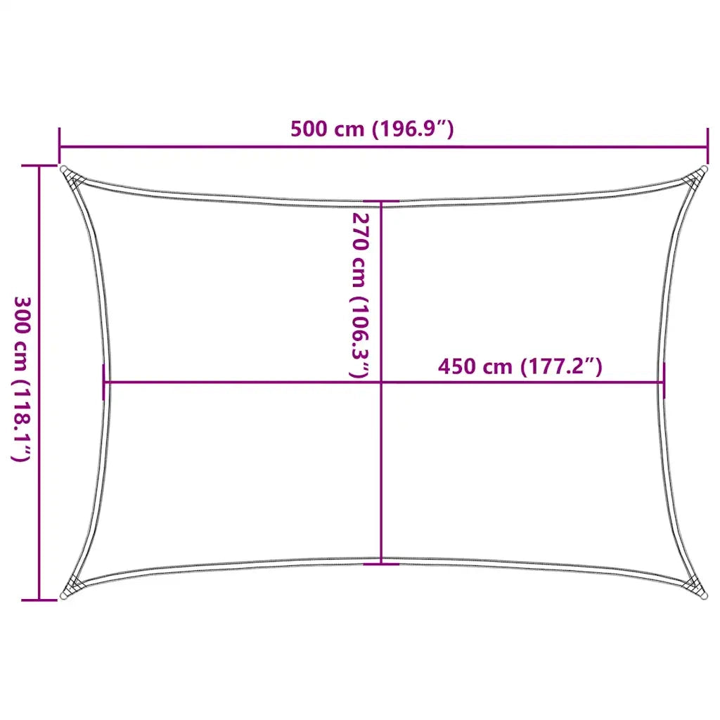 Vela Parasole 160 g/m² Talpa 3x5 m in HDPE 311404