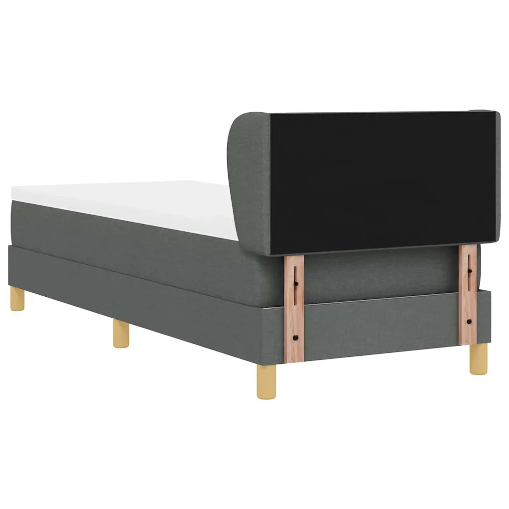 Letto a molle con materasso Grigio scuro 80 x 200 cm Tessuto 3340242
