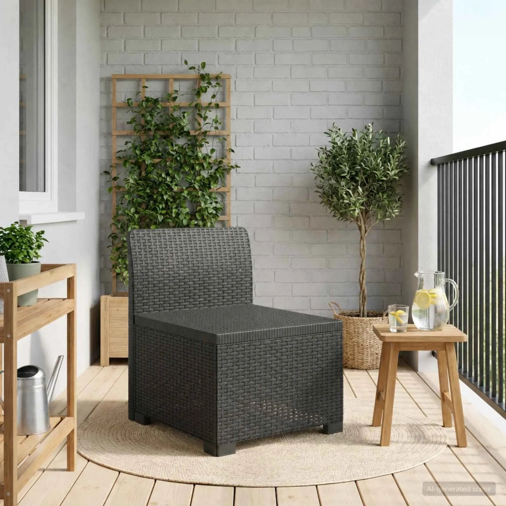 Divano da Giardino a 1 Posto Aspetto Rattan PP Antracite 8011776