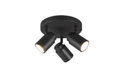 Plafoniera da Interno  GU10 in Metallo Nero Opaco
