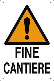 CARTELLO SEGNALETICO FINE CANTIERE cm. 40x60 10.00 pz