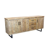 MOBILE BARRET IN LEGNO NATURALE CON GAMBE IN METALLO 200 X 45 X H83 CM